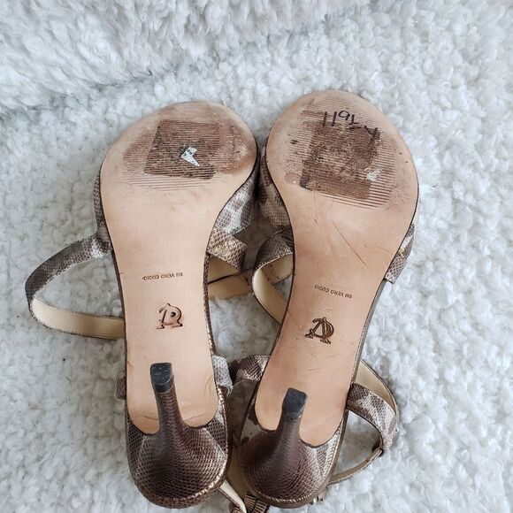 Vince Camuto Signature Snakeskin Strappy Heels - Picture 2 of 6